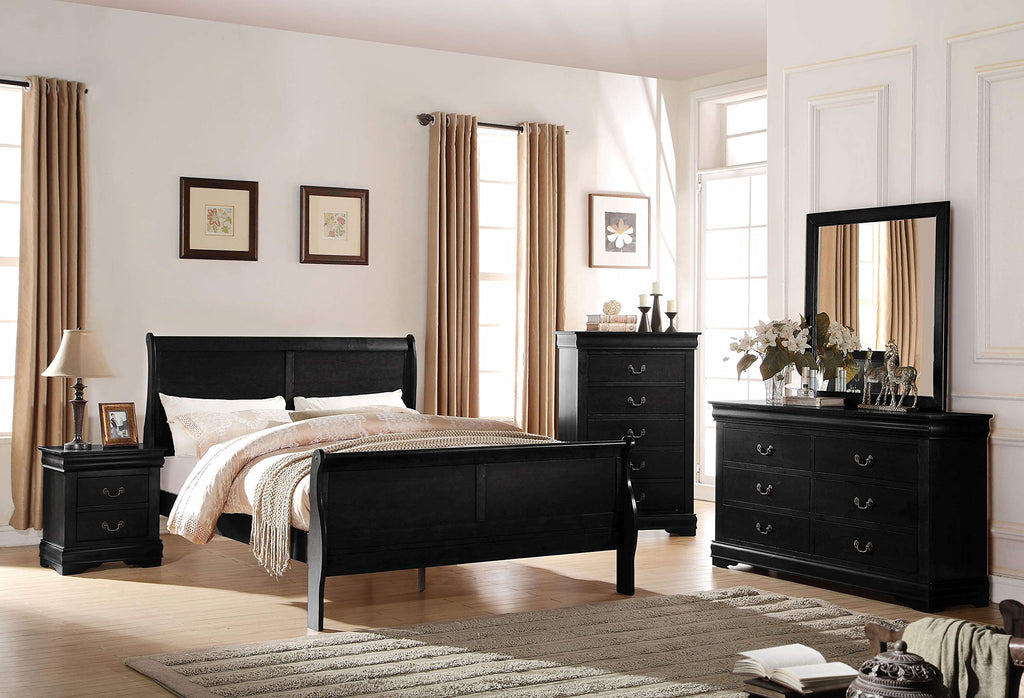 ACME Furniture Louis Philippe Twin Bed, Black