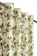 Homefab India 2 Piece Polyester Eyelet Door Curtain  7 feet, Floral Green, Room Darkening Curtains