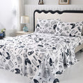 Sdiii 4Pcs Black And White Gamer Bedding Sheet Sets For Boys Girls Teens And Kids, Bed In A Bag Sheet Set Queen Size, Video Game