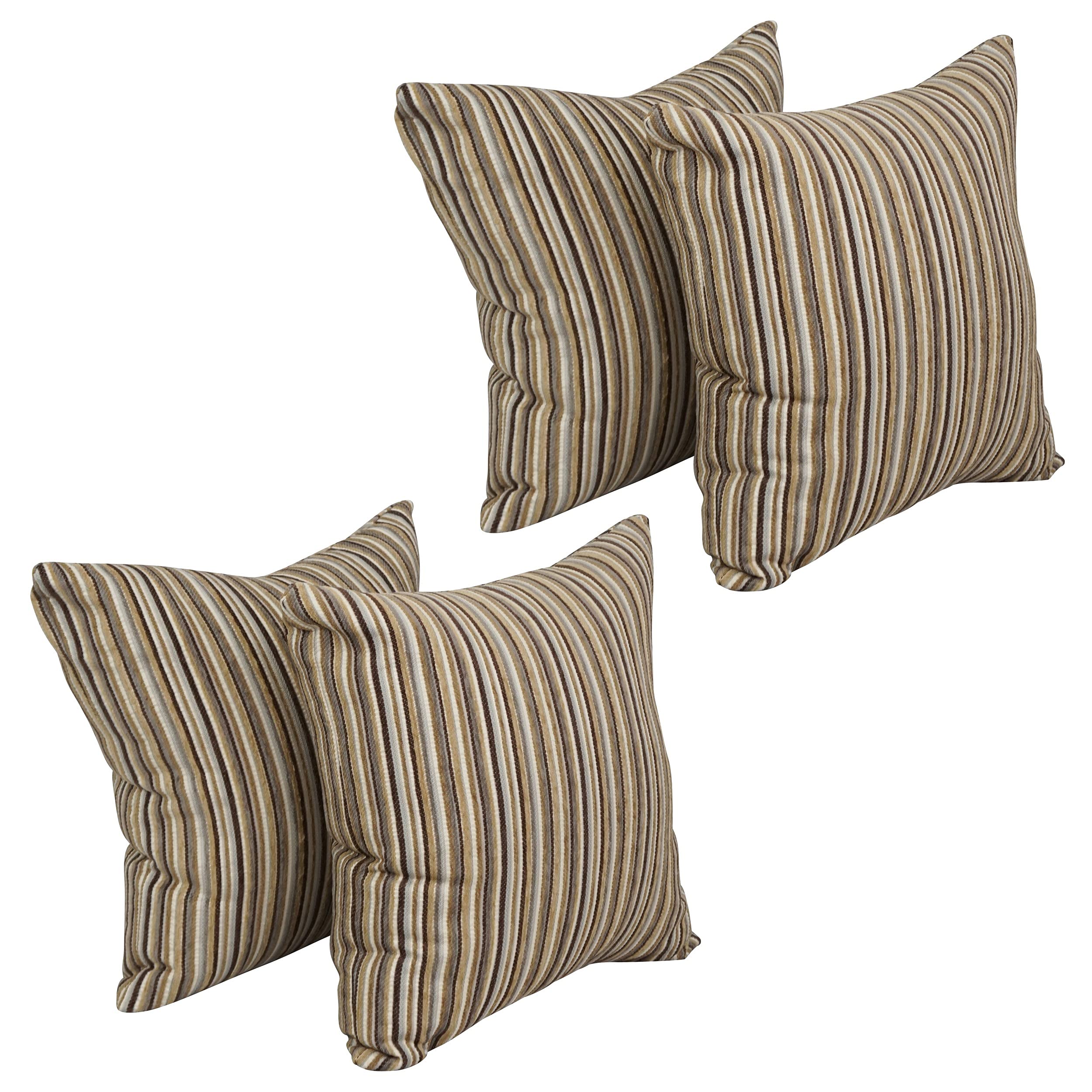 Blazing Needles Square Jacquard Throw Pillows, 17", Otto Sahara 4 Count