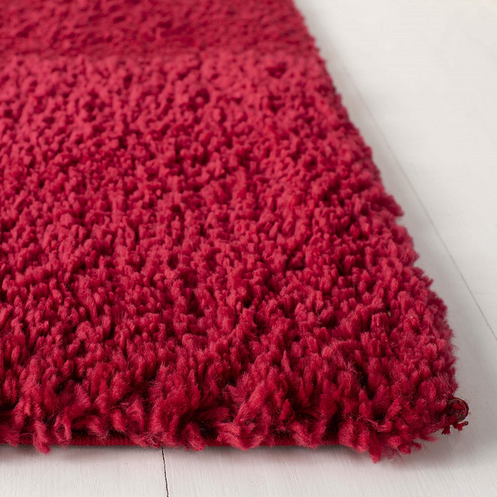 Safavieh August Shag Collection Runner Rug - 2'3'' X 8', Red, Solid Design, Non-Shedding & Easy Care, 1.2-Inch Thick Ideal For H