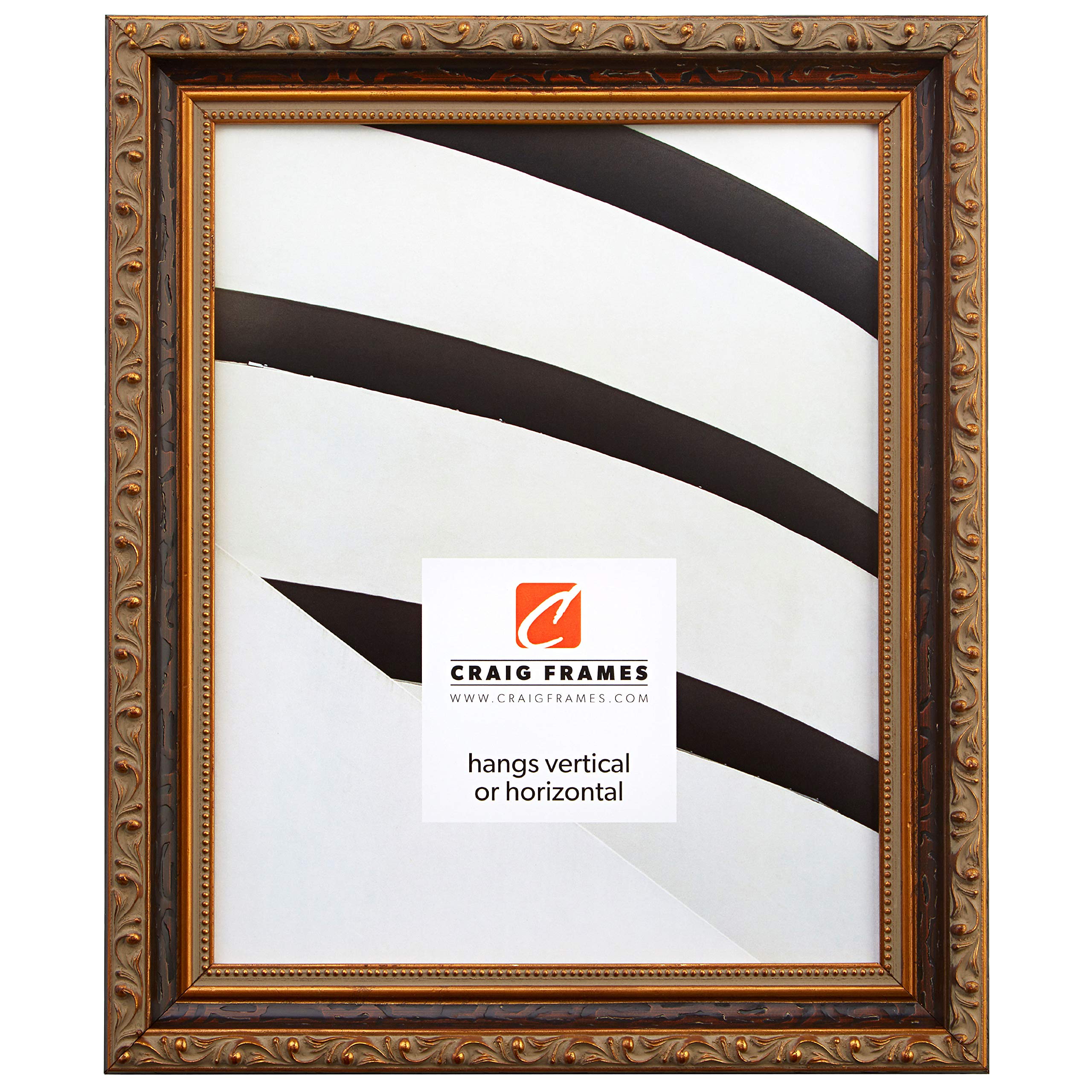 Craig Frames Regence, 11x15 Picture Frame, Amber & Gold
