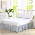 Laura Ashley Home - Cotton Ruffled Bedskirt, Lightweight Home Decor With Classic Style (Blue, Queen)
