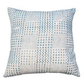 The Urban Port 18 x 18 Handcrafted Square Cotton Accent Throw Pillows, Aztec Minimalistic Print, Set of 2, Blue, White