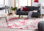 Safavieh Madison Collection Area Rug - 6' X 9', Grey & Red, Boho Abstract Distressed Design, Non-Shedding & Easy Care, Ideal For