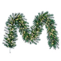 Vickerman 9 Cashmere Pine Artificial Christmas Garland, Warm White Duralit Led Lights  Faux Pine Christmas Garland  Seasonal