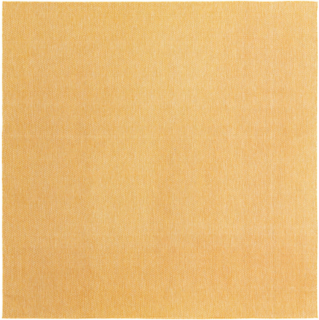 Unique Loom Collection Casual Transitional Solid Heathered Indoor/Outdoor Flatweave Area Rug (10' 8'' Square, Corn Harvest Yello