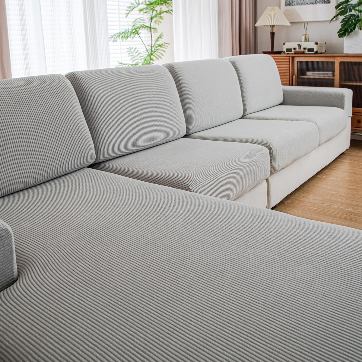 Qianmew Couch Cushion Covers,Comfort Soft Magic Sofa Covers Washable Stretch Resistant For 2 Chair Cushion Couch Furniture Prote
