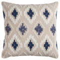 Rizzy Home | T11762 | Poly Fill Decorative Pillow | 20"x20" Blue/White/Neutral Ikat