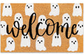 Jarthenaamcs Halloween Natural Coir Doormat Cute Ghost Welcome Floor Mat Non-Slip Entrance Door Rugs For Indoor Outdoor Bathroom