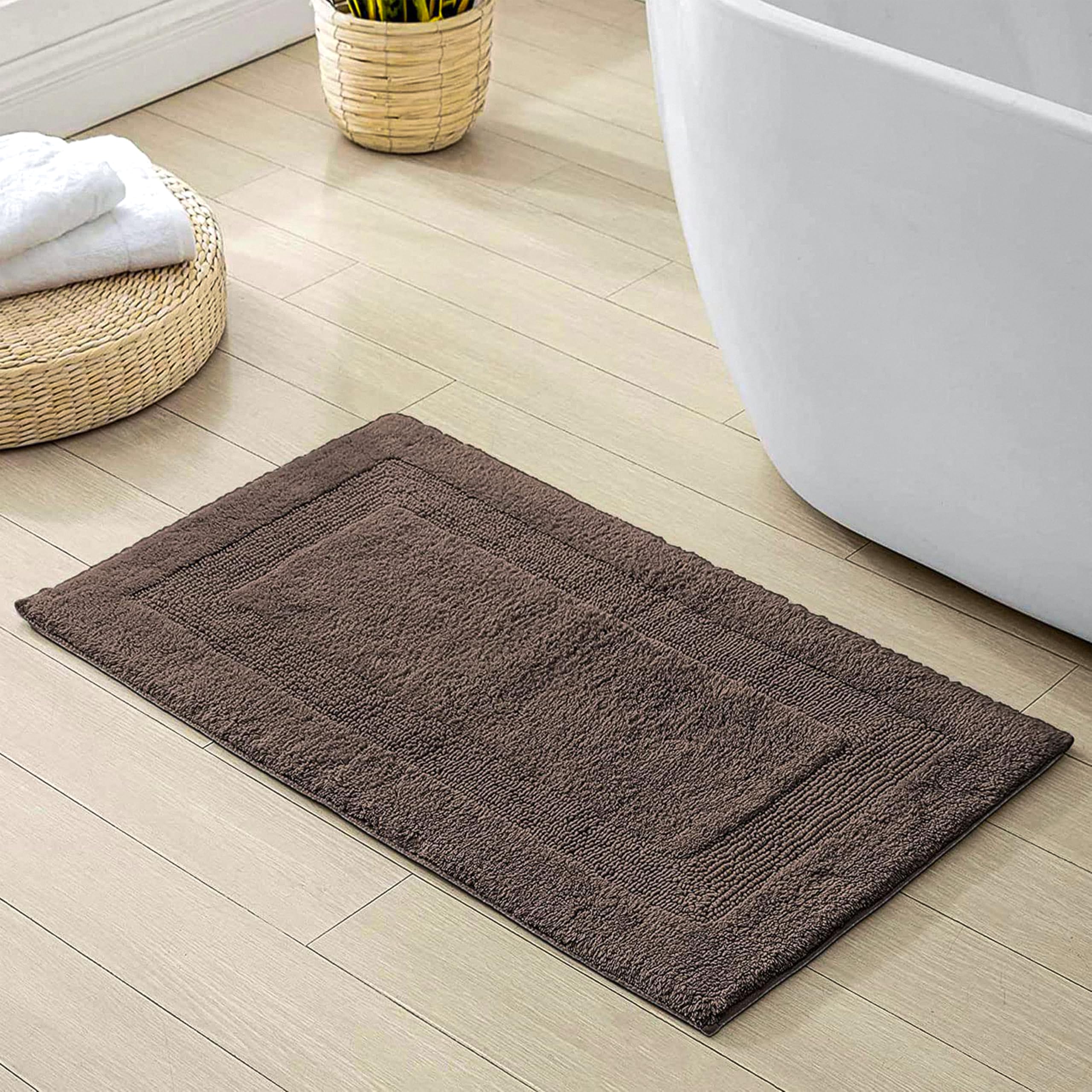enera Cotton Bath Mat | Soft & Absorbent 2800 GSM Rug | Reversible Cotton Bathmat | Quick Dry, Washable Multipurpose Floor Mat f