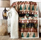 Carstens, Inc. Ultra Premium Super Soft Plush Sherpa Fleece Oversized Throw Blanket 54' X 68', Cascade Ridge