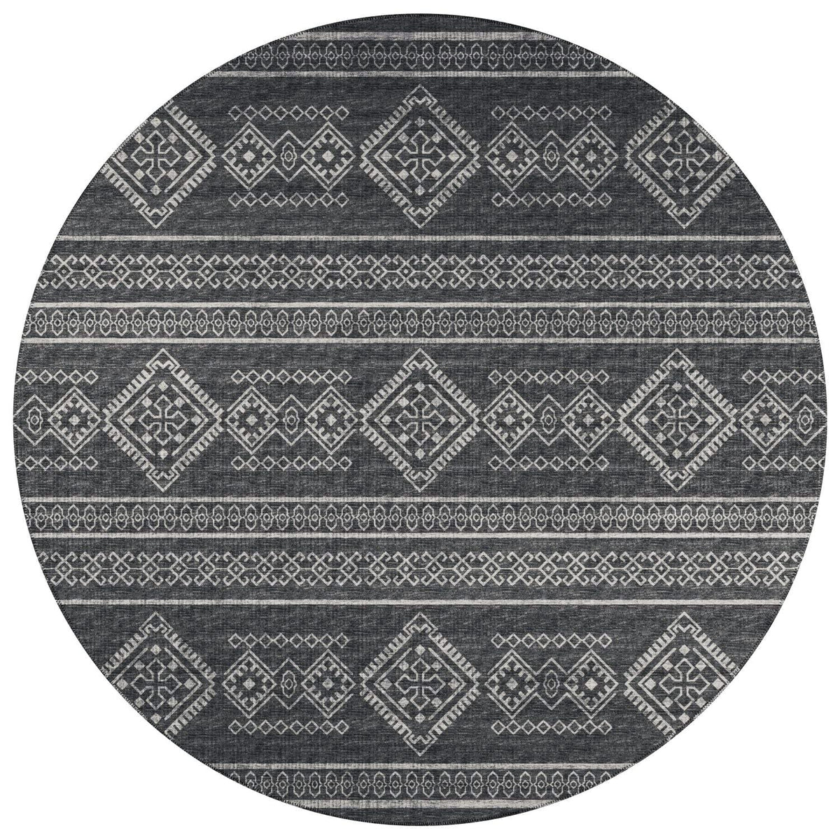 Sedona Sn14 Black Transitional Rug Round 6' X 6'