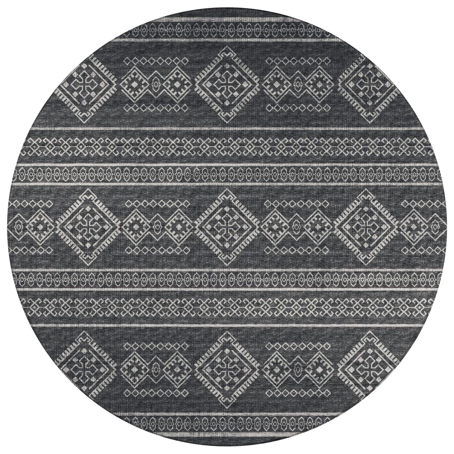 Sedona Sn14 Black Transitional Rug Round 8' X 8'