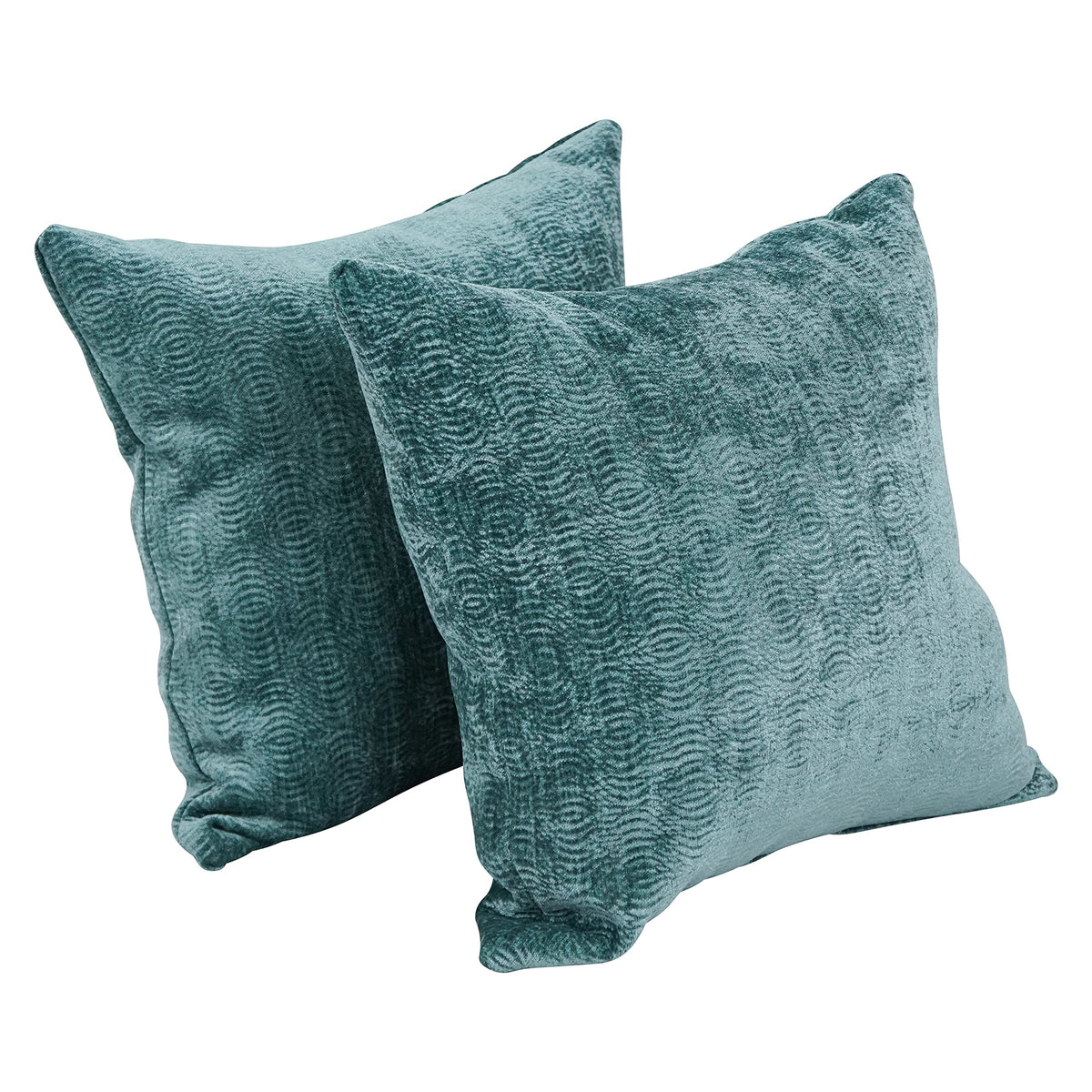 Blazing Needles Square Polyester Jacquard Throw Pillows, 17&quot;, Reverber Lagoon 2 Count