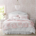 Laura Ashley - Twin Quilt Set, Reversible Cotton Bedding With Matching Sham, Lightweight Home Decor For All Seasons (Bedford Pin
