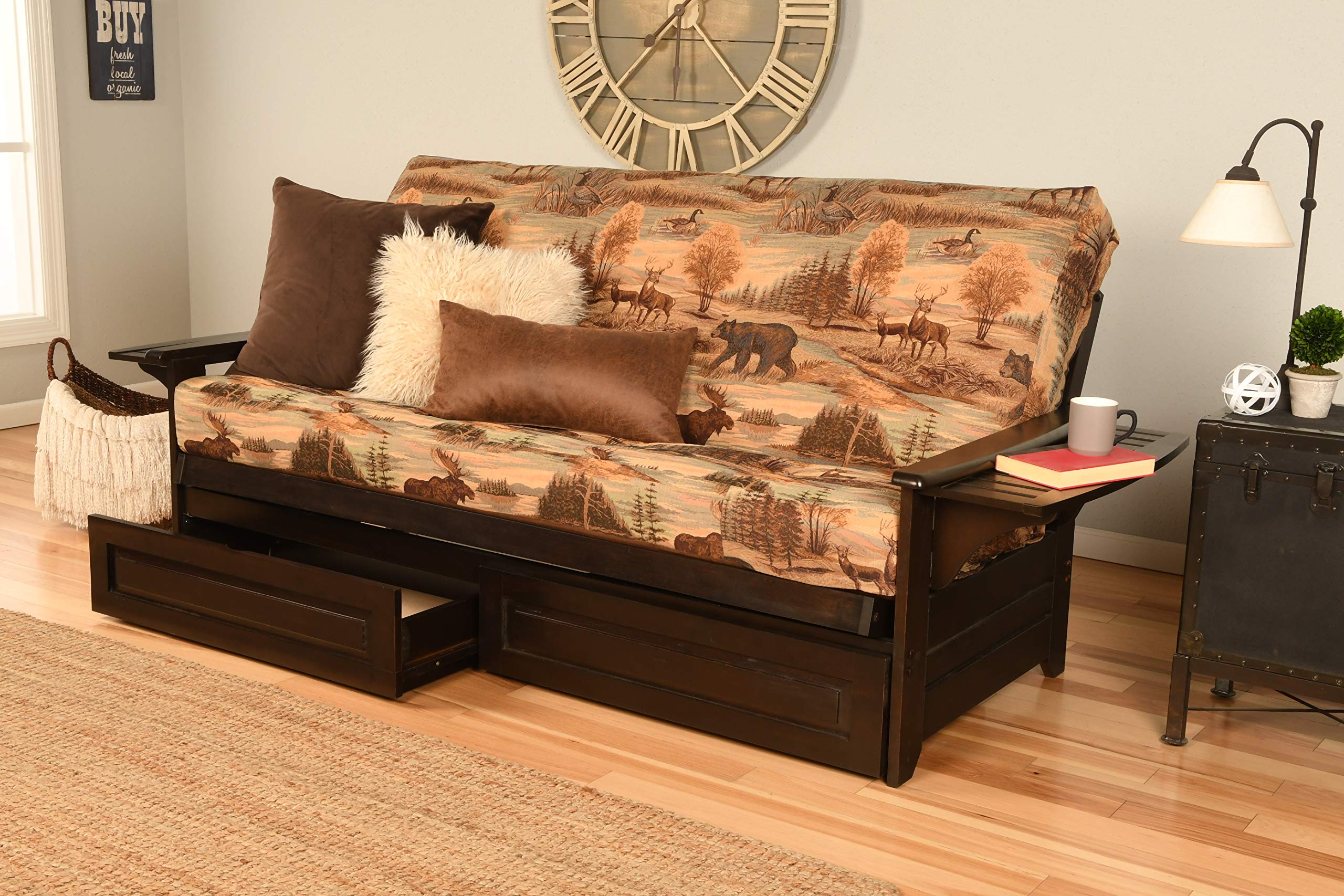 Kodiak Furniture Phoenix Storage Futon With Canadian Brown Fabric Mattress