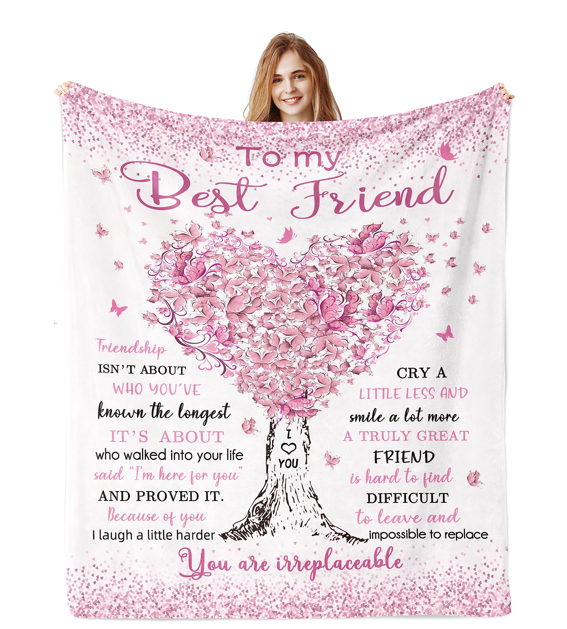 Jamfind Best Friend Birthday Gifts Blanket 60'X 80', Gifts For Best Friend Women, Bestie Gifts, Bff Gifts, Soul Sister Graduat