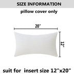 Home Brilliant White Lumbar Pillow Decor Decorative Striped Corduroy Solid Cushion Cover Throw Oblong Pillowcase For Sofa Kids T