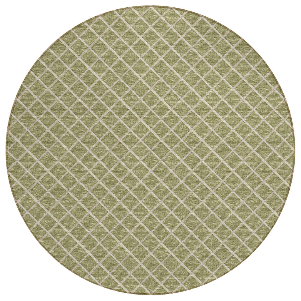 Dalyn Rugs York YO1 Aloe 10' x 10' Indoor Outdoor Round Rug, Easy Clean, Machine Washable, Non Shedding, Bedroom, Living Room, D