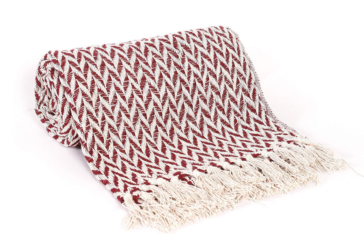 HandicraftPalace Cotton 1000 TC Throw Blanket (Twin, Maroon)