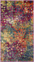 SAFAVIEH Monaco Collection Accent Rug - 22 x 4, Pink & Multi, Abstract Watercolor Design, Non-Shedding & Easy Care, Ideal for 