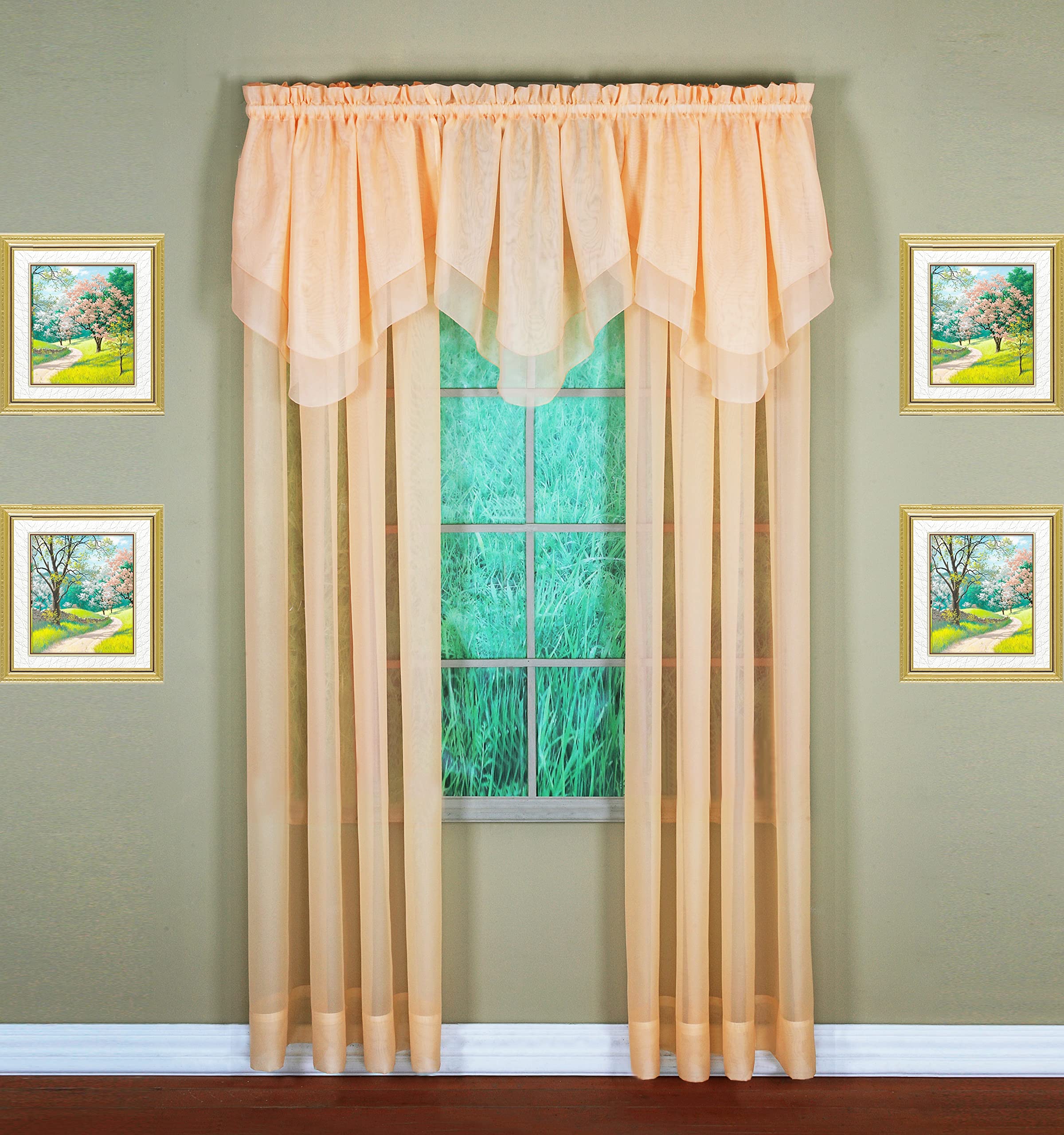 Today'S Curtain Emelia Original Voile Panel 90', Peach, 60' W X 90' L
