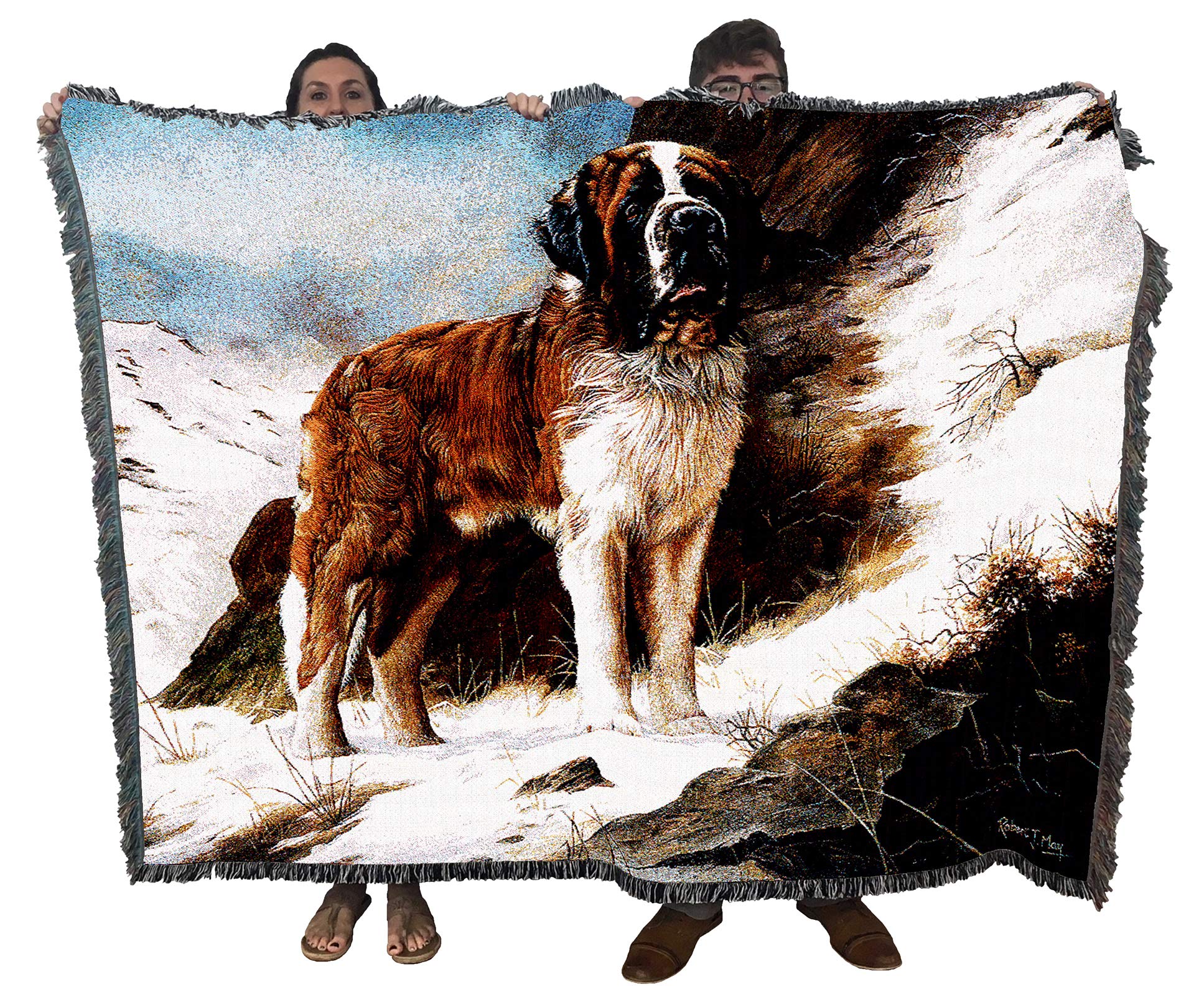 Pure Country Weavers Saint Bernard Blanket By Robert May - Gift For Dog Lovers - Tapestry Throw Woven From Cotton - Made In The