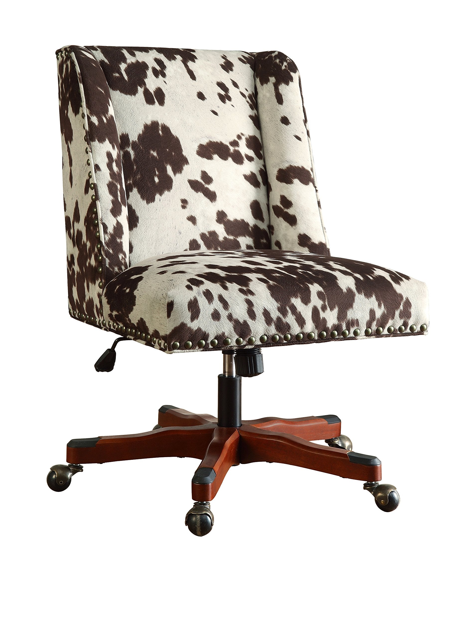 Draper Office Chair, Brown And White Cow Print