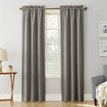 Sun Zero Easton Energy Saving Blackout Rod Pocket Curtain Panel, 40' X 63', Gray