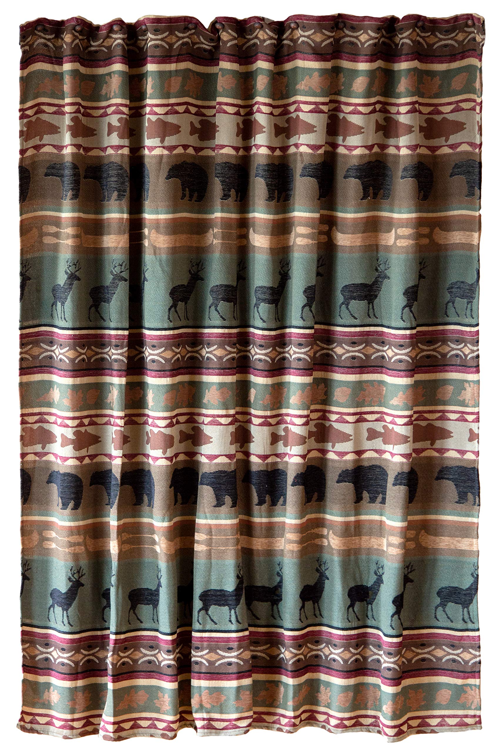 Carstens Skagit River Shower Curtain, Green