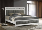 Coaster Home Furnishings Barzini Modern Classic Leatherette Upholstered California King Size Panel Bed Frame 56-inch Headboard White 205891KW