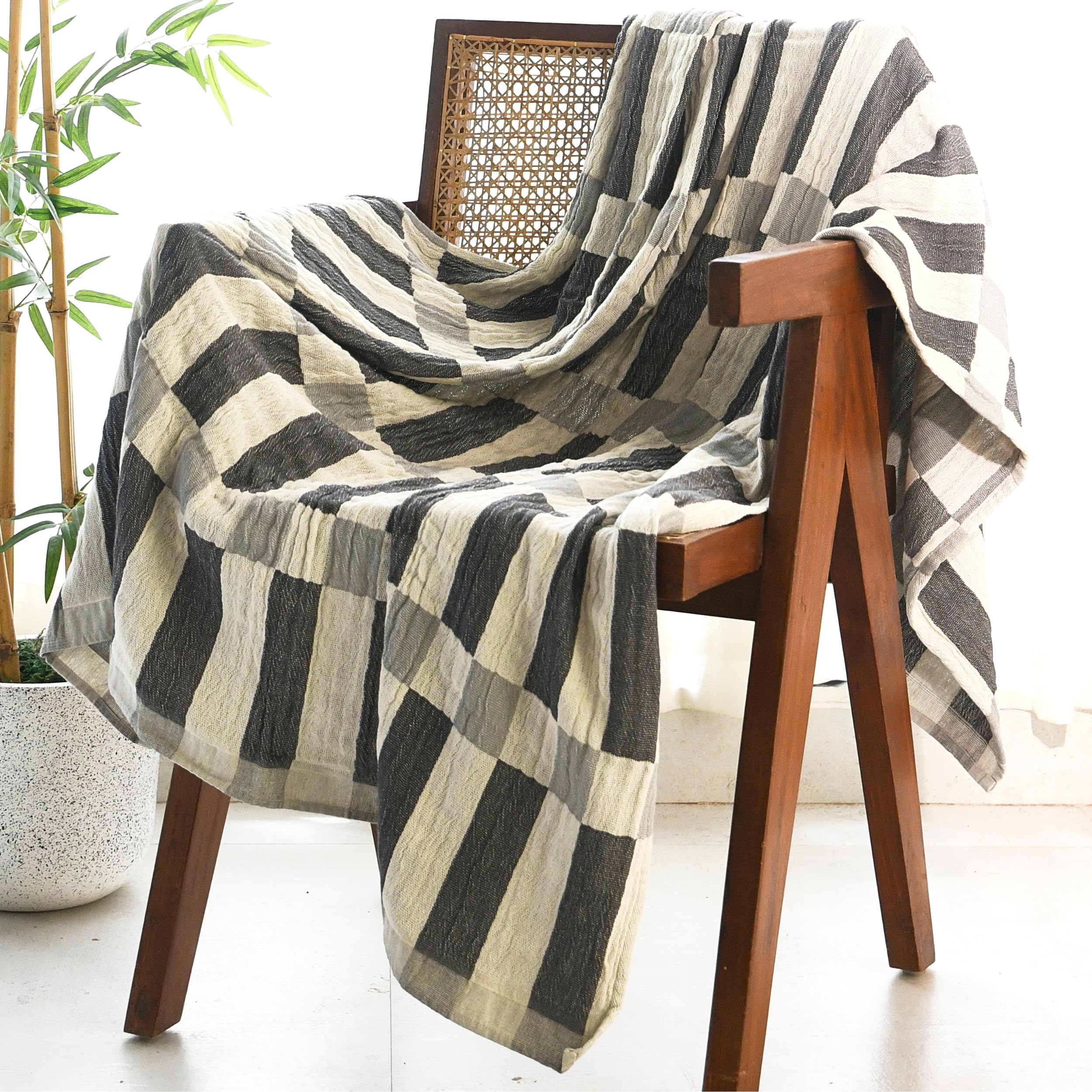 Folkulture Fall Throw Blanket For Couch 50'' X 60'', 100% Recycled Cotton Couch Blanket And Throws For Chair, Soft Throw Blanket