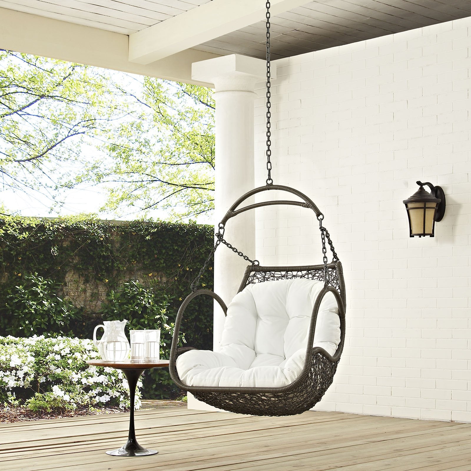 Modway Arbor Outdoor Patio Swing Chair Without Stand, White