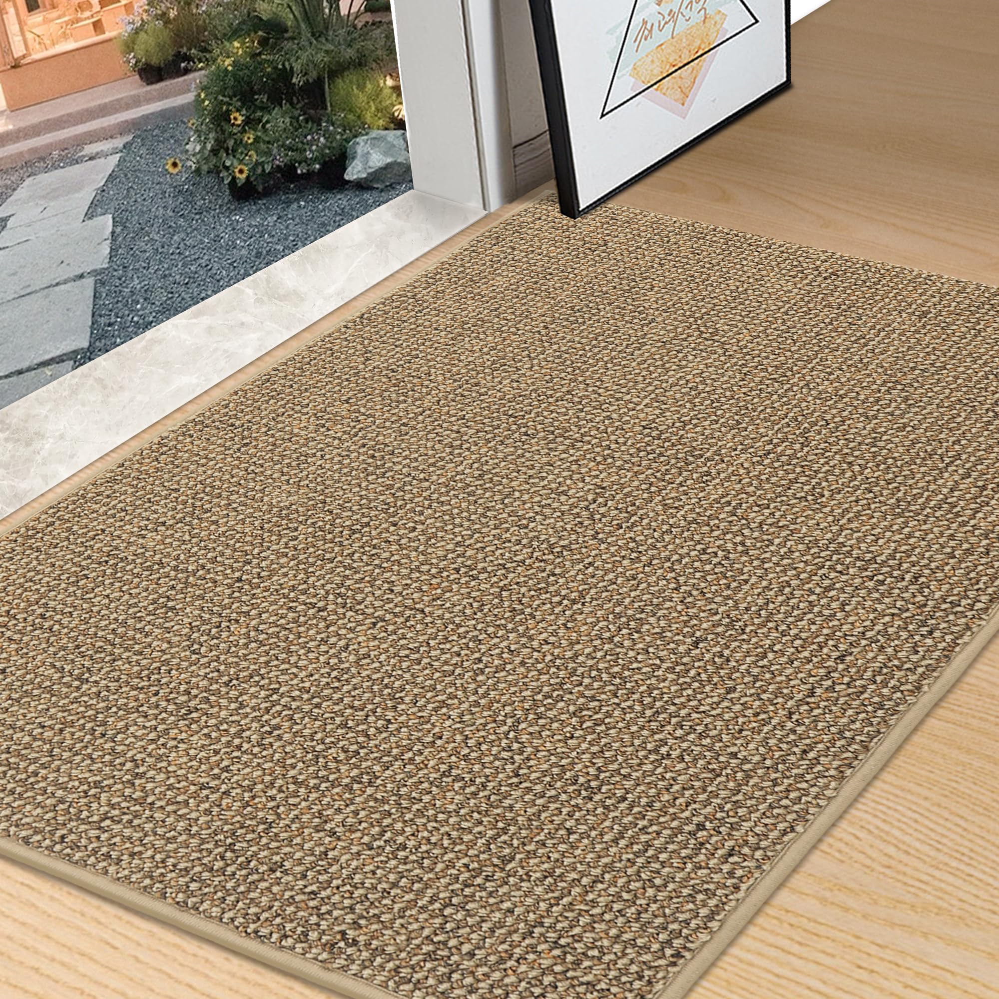Beqhause Dirt Trapper Door Mat 32' X 48', Non-Slip Washable Doormats Entrance Mat, Dirt Resistant And Absorbent Welcome Mat, L