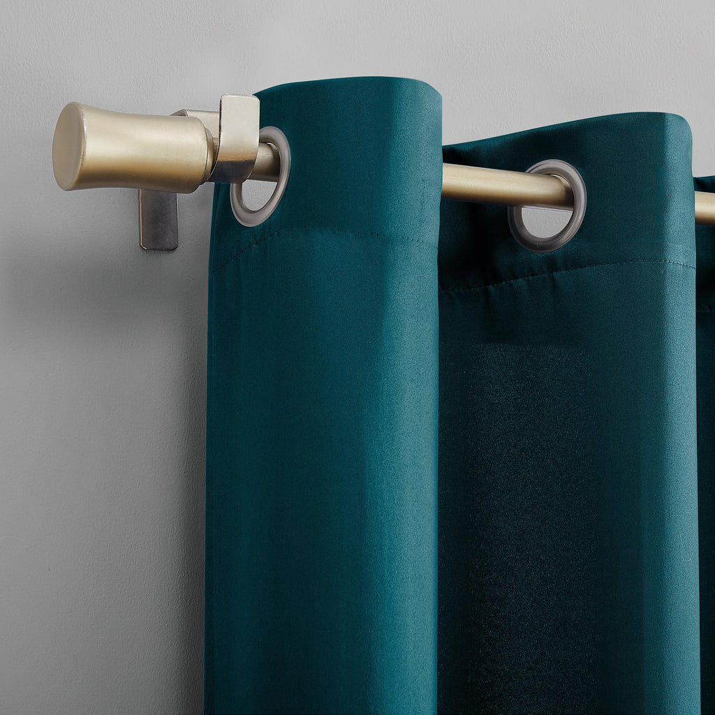 Sun Zero Barrow 2-Pack Energy Saving Grommet Curtain Panel Pair, 54'' X 63, Teal