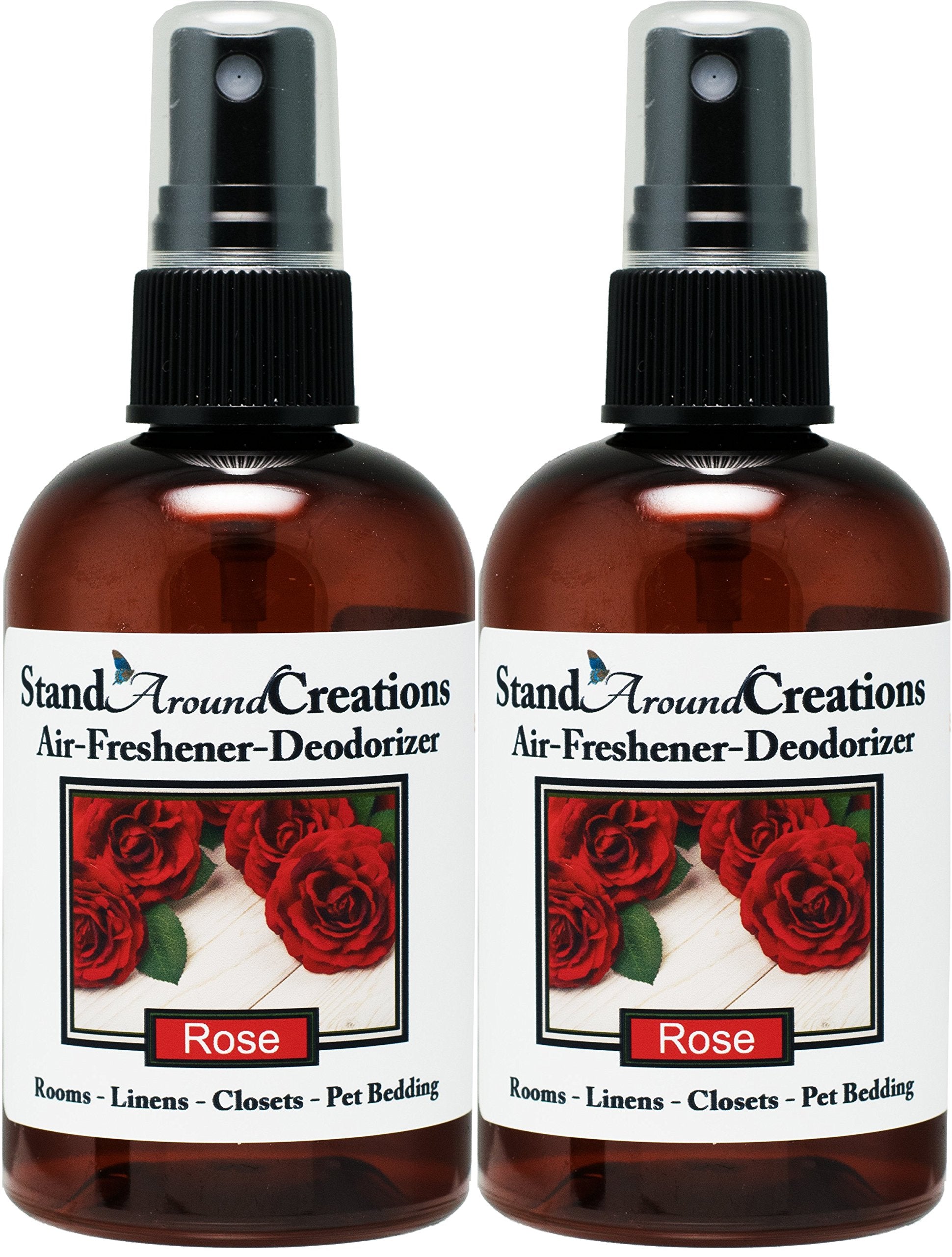 Set of 2 - Concentrated Spray For Room/Linen/Room Deodorizer/Air Freshener - 4 fl oz - Scent - Rose: A garden of red roses bloom