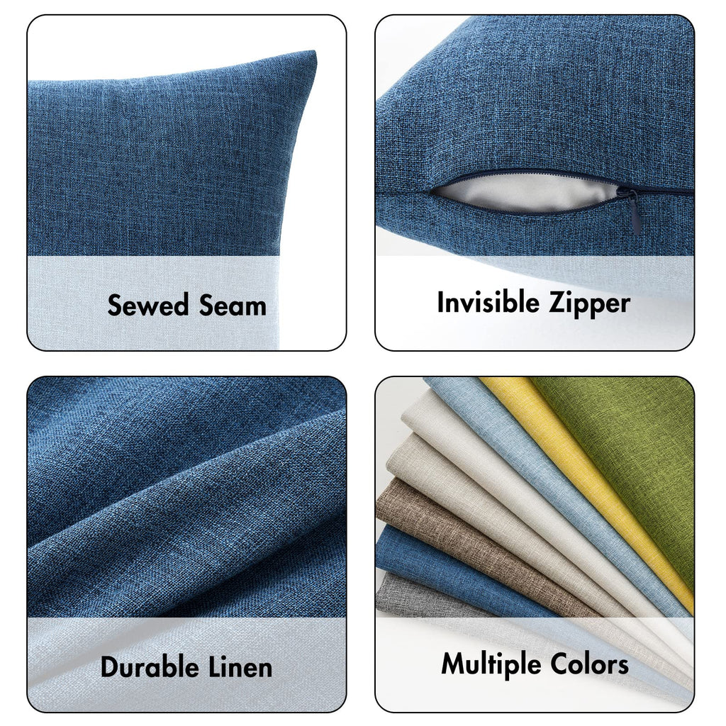 Miulee Pack Of 2 Decorative Throw Pillow Covers Linen Burlap Square Solid Farmhouse Modern Concise Throw Cushion Case Pillowcase For Sofa Car Couch 20X20 Inch 50X50 Cm Taupe