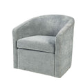 Martha Stewart Amber Swivel Chairs - Solid Wood, Curved Back, Deep Seating Living Room Furniture Modern Barrel Accent Armchair L