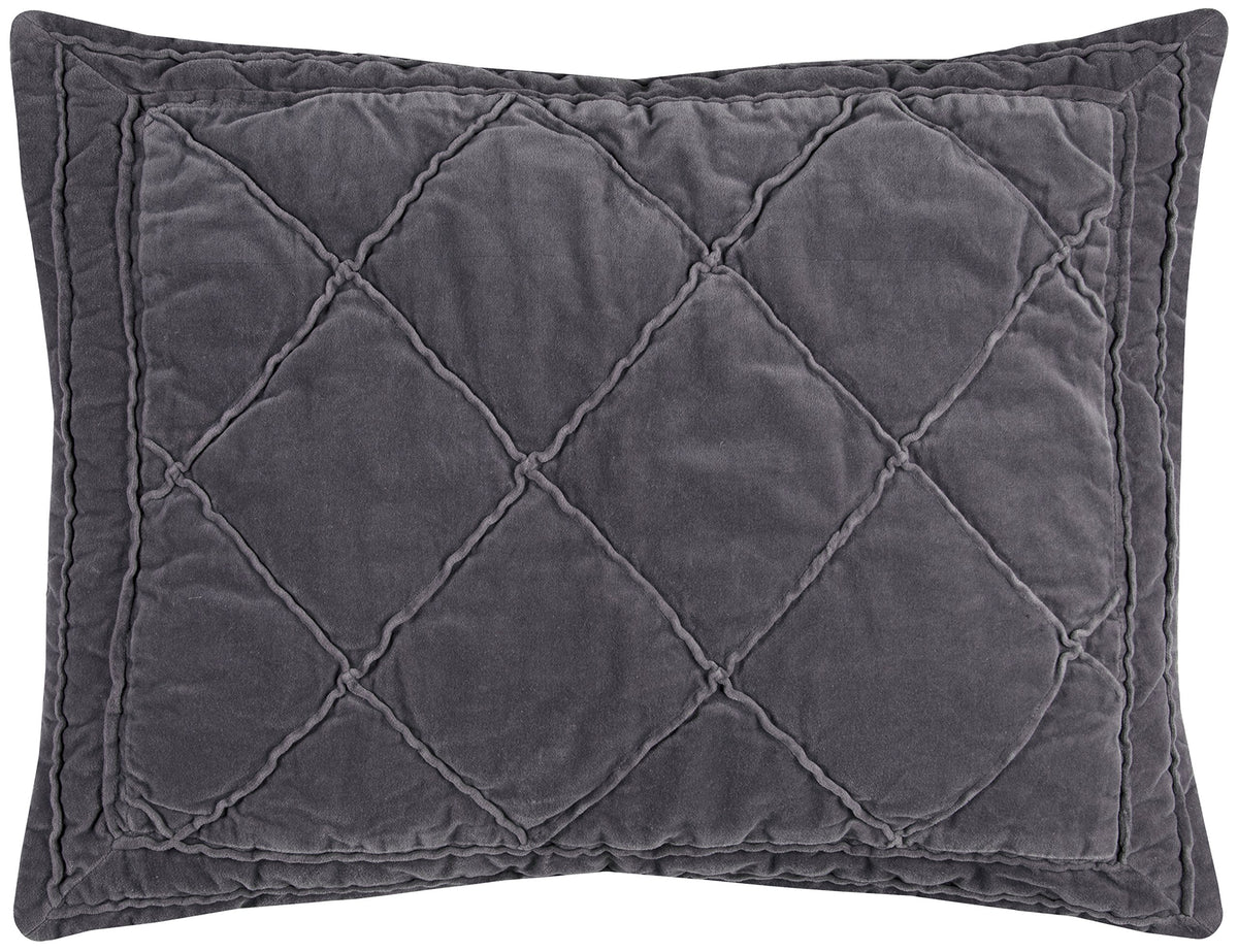 Rizzy Home | BQ4192 | King Sham | 20&quot;x36&quot; Gray/Black/Nuetral Solid