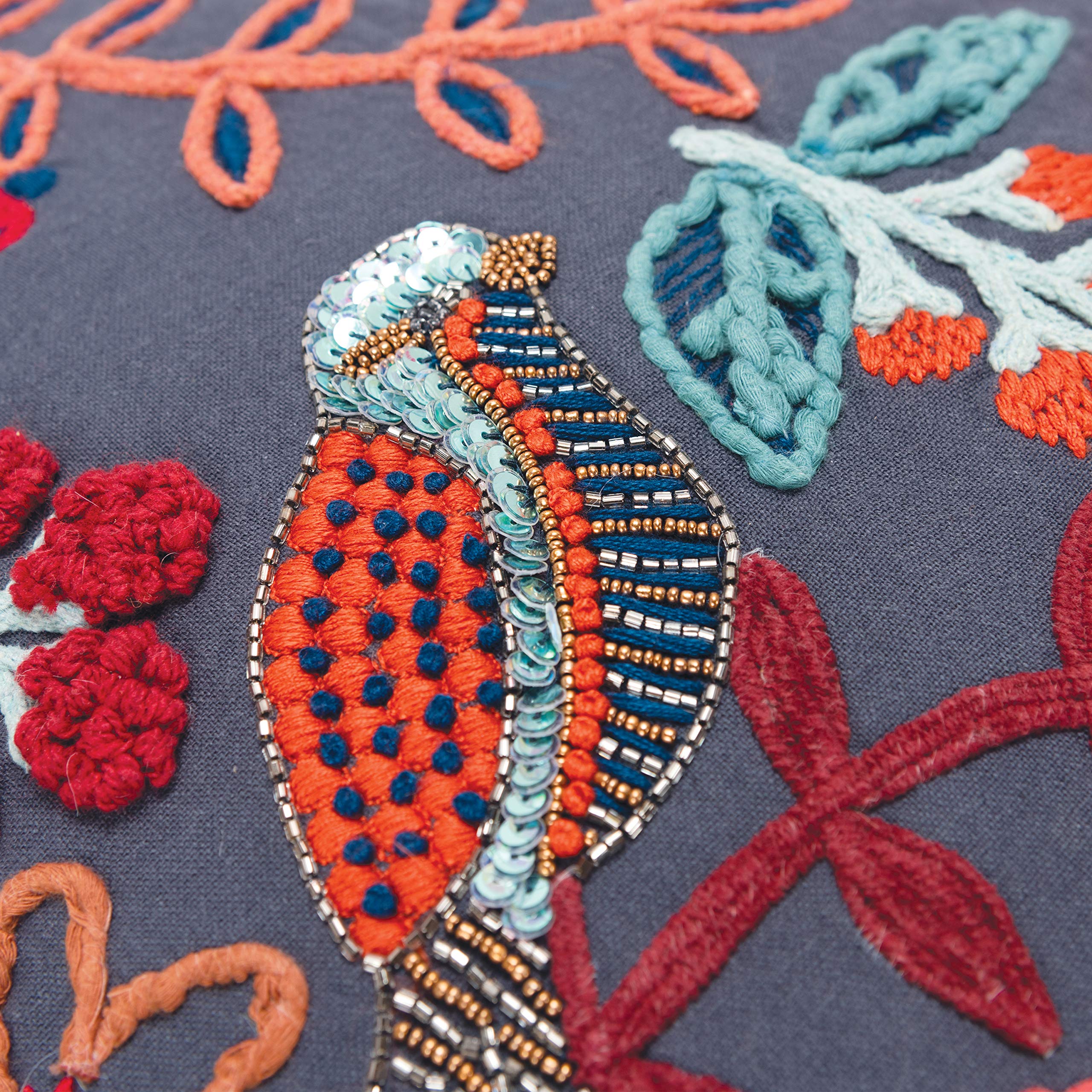 Rizzy Home 20&quot; x 20&quot; Down Filled Pillow with Cotton Cover-Dark Blue