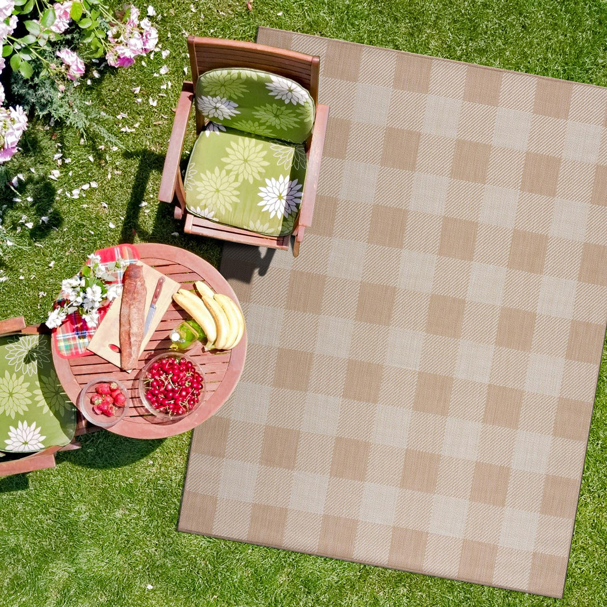 Camilson Outdoor Rug - Modern Area Rugs For Indoor And Outdoor Patios, Kitchen And Hallway Mats - Washable Outside Carpet (8X10,