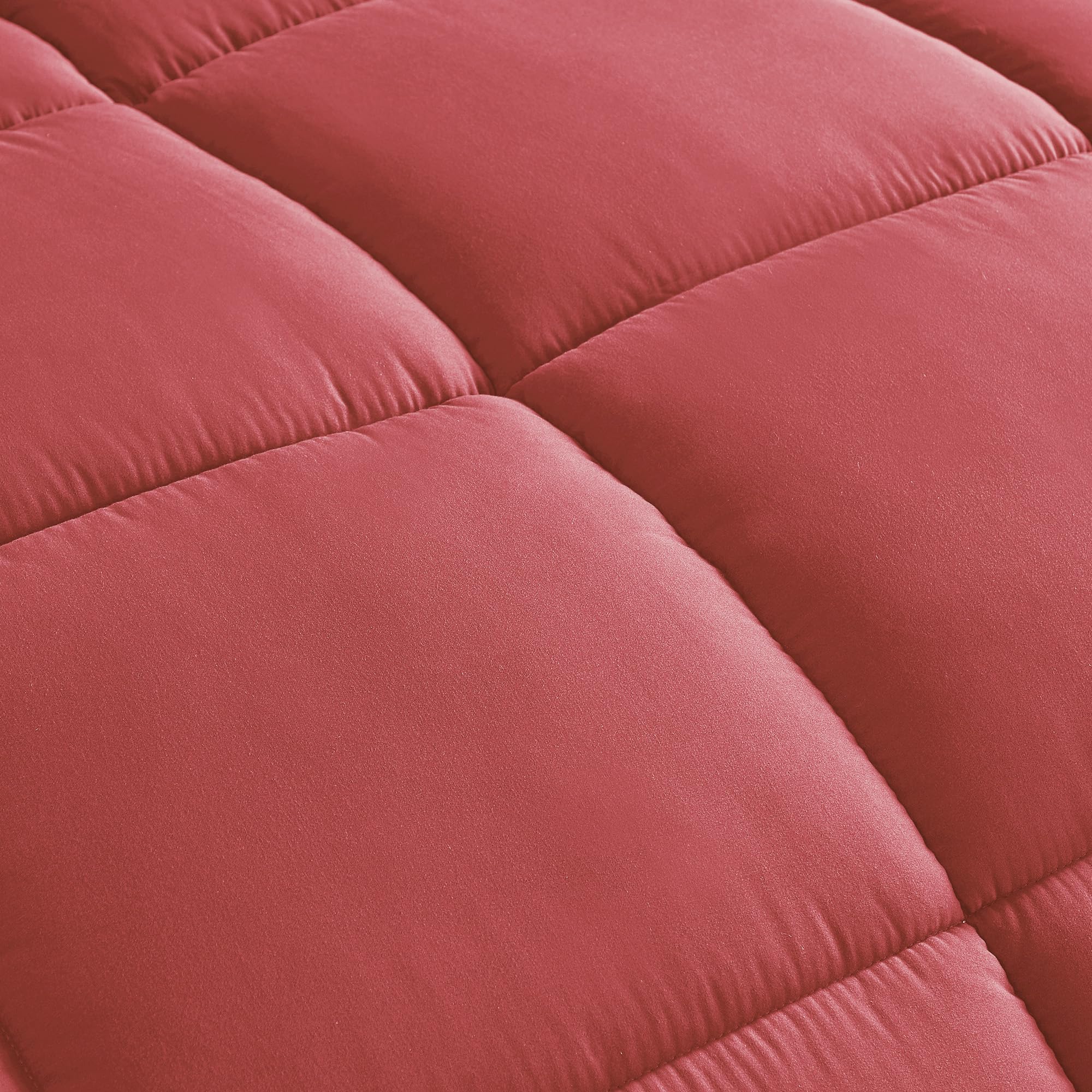 Chezmoi Collection Mineral Red Down Alternative Comforter Oversized Queen - 3-Piece Lightweight Comforter Set - All Seasons Micr
