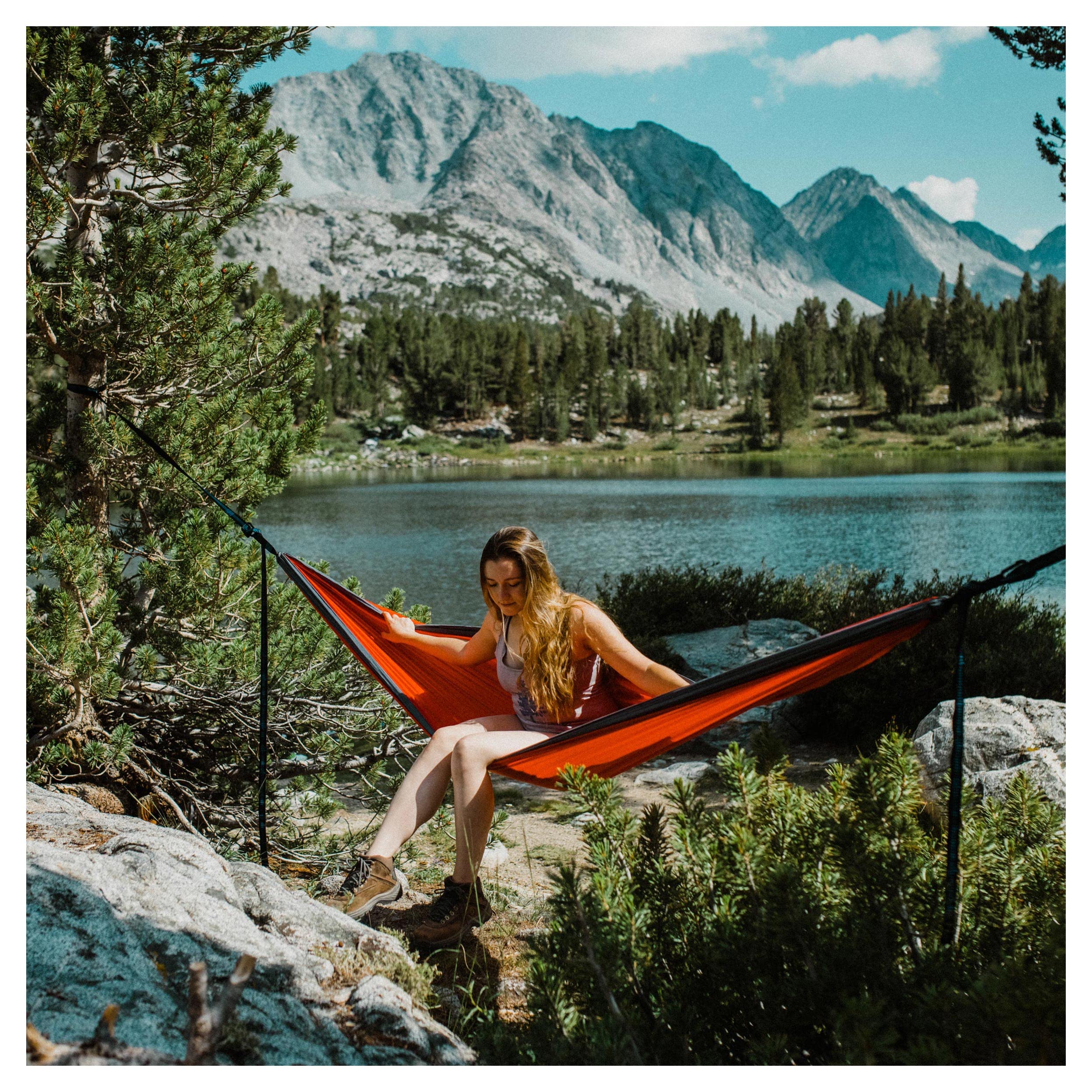 Evergreen Lightweight Outdoor Portable Camping Hammock - Single & Double with Tree Straps for Backpacking, Camping, Travel, Hiki