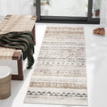 Art&Tuft Runner Rug 26x8, Super Soft Ultra-Thin Moroccan Washable Rug, Anti-Slip Backing Kitchen Rugs, Foldable Geometric Mach