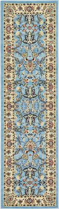 Unique Loom Sialk Hill Collection Area Rug - Washington (2 7 x 10 Runner Light Blue/Navy Blue)