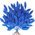 Winlyn 20 Pcs Blue Glitter Bay Leaf Sprays Artificial Christmas Tree Picks Sprays 12.7 Tall for Blue Christmas Tree Wreath Swag 