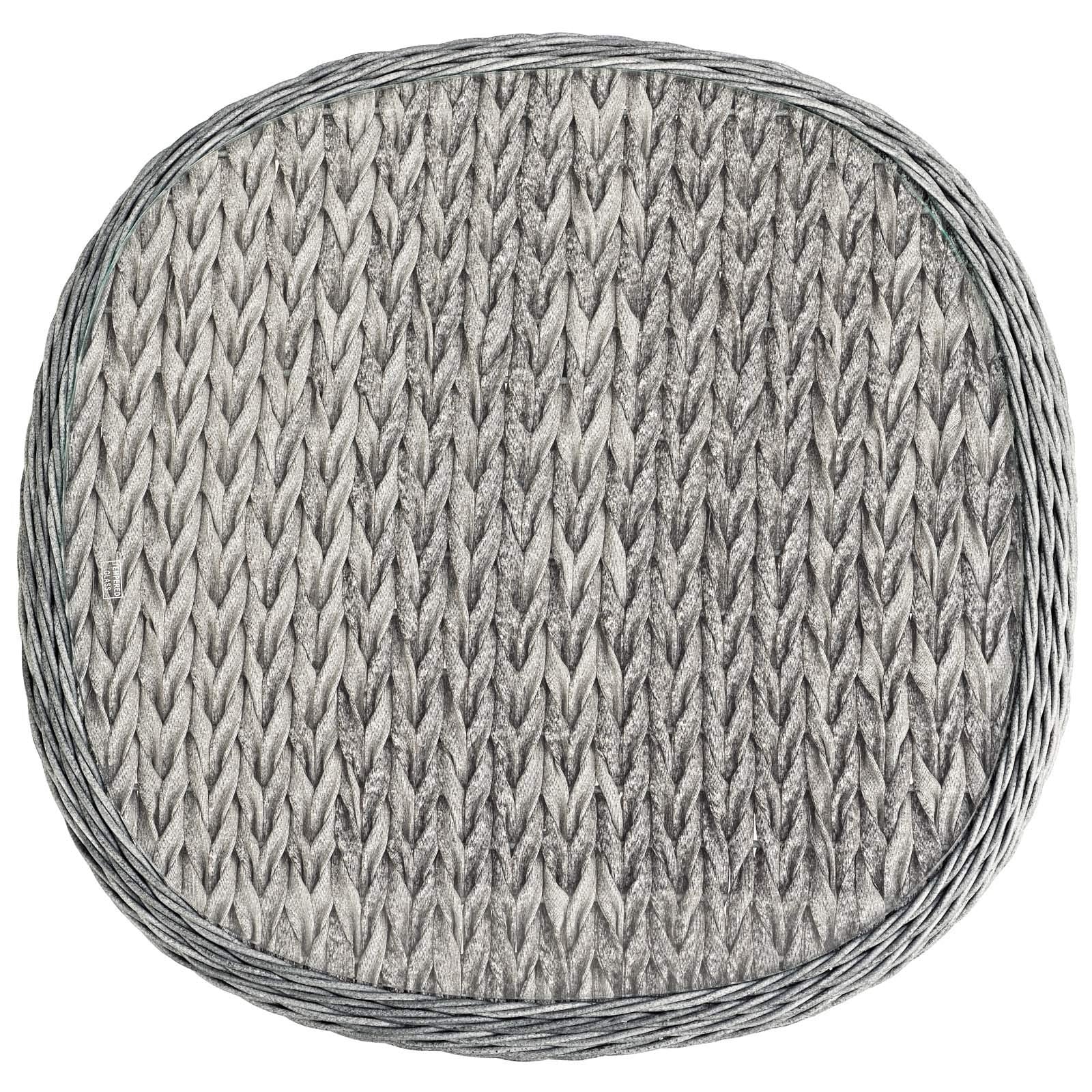 Modway Endeavor Wicker Rattan Aluminum Glass Outdoor Patio Side End Table in Gray