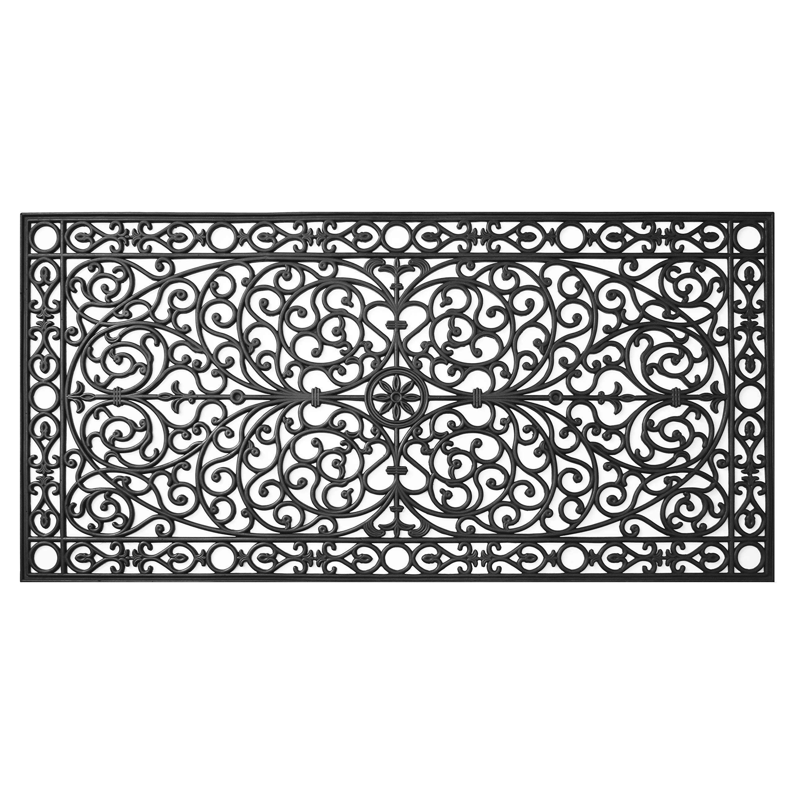 Calloway Mills 900223672 Gatsby Rubber Doormat, 3' X 6', Black