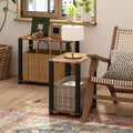 Turn-N-Tube 2-Tier Wood Slat Small Rectangle End Table with Open Shelves